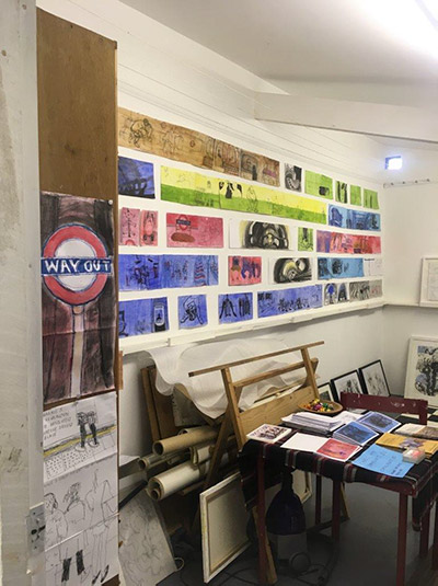 Sally's Studio with Underground Drawings - Photo taken by Helen Farley